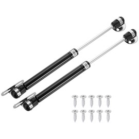 sourcing map 2Pcs Lid Support Hinges, 30N Gas Struts Soft Close Folding Lid Stay Hinges Automatic Slow Lowering Pneumatic Lid Buffer for Cabinet Closet Wardrobe, Black