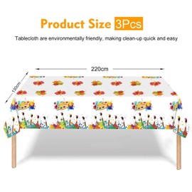 KSBBHDS 3 x graffiti tablecloths, party decorations, dining table accessories, creative and funny tablecloths, waterproof tablecloths.