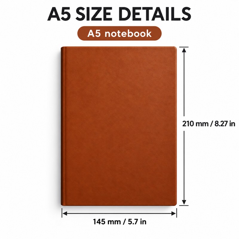 A5 Grid Notebook with 264 Pages – 80GSM Checkered Paper