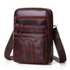 Xieben Leather Shoulder Crossbody Travel Bag for Men Women, #02redbrown
