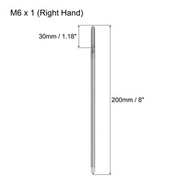sourcing map Metric Thread Tap M6 x 1 H2 200mm Extra Long Straight Flute Screw Thread Milling Machine Taps Threading Tapping Repair Tool