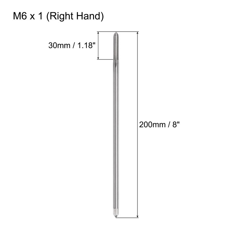 sourcing map Metric Thread Tap M6 x 1 H2 200mm