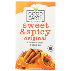 Good Earth Original Sweet & Spicy Herbal & Black Tea, 18 Bags (Pack Of 6)