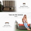 27-Gallon Outdoor PE Rattan Patio Storage Bench Red Wicker Furniture