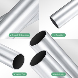 M METERXITY 2-Pack 100mm 6063 Aluminum Round Tube, 32mm ID 35mm OD Seamless Aluminum Tubing for Construction/Machining/DIY Crafting, Metal Straight Pipe [1.26"x1.38"x4"]