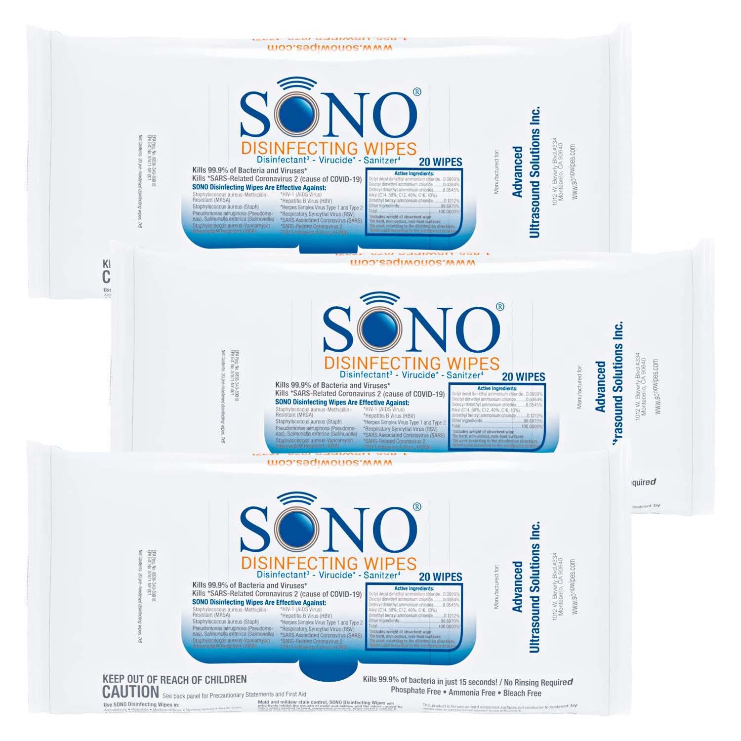 SONO Healthcare MedicalGrade, AlcoholFree, Travel Disinfectant
