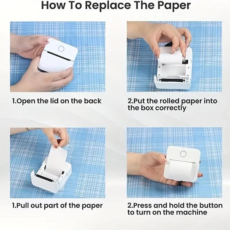 Portable Mini Printer, 1 Set USB Wireless Mini Sticker Printer