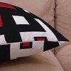 EZVING Set of 4 White Black Red Modern Abstract Geometric
