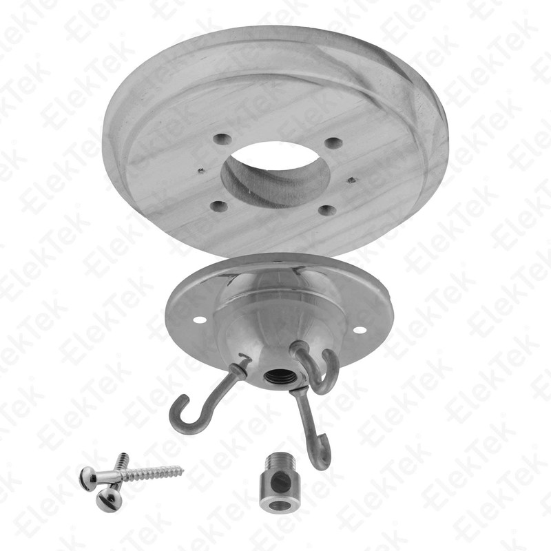 ElekTek Ceiling Rose with 3 Hooks with Matching Screws, Strain