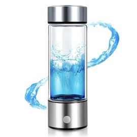 Alive Blue Hydrogen Water Bottle, 14 Oz Rechargeable Portable Hydroletes Water Bottle, Hydrogen Waterbottle Generator with SPE and Pem Technology, 6000+Ppb, for Home, Office, Travel(1)