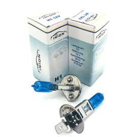 INION Set of 2 H1 55 W Xenon Look Halogen Bulbs Set H1 12 V 55 W Super White