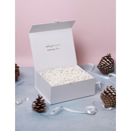 Gift Box Filler Zig Zag Shredded Paper | Crinkle Cut Filling Paper (White)