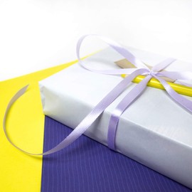 LilyRin Light Purple Ribbon 1/4 Inches 36 Yards Satin Roll Perfect for Scrapbooking, Art, Wedding, Wreath, Baby Shower, Packing Birthday, Hair Accessories Scrapbooking Lavender