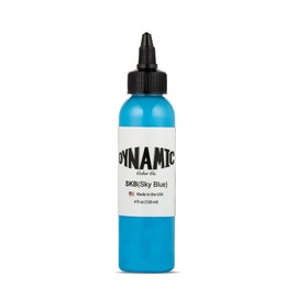 Dynamic Color Co Sky Blue Tattoo Ink: Vibrant, Sterilized, Vegan & USA-Made Since 1990 - Trusted by Artists Worldwide (4 oz Bottle)