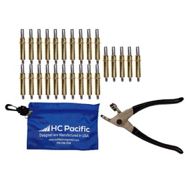 25 each C3/16 Cleco Fasteners (Made in USA) & Pouch w/Pliers