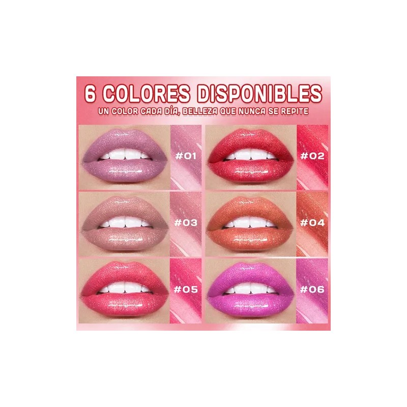 Brillo Labial Gloss Glitter Shiny Hidratante Maquillaje