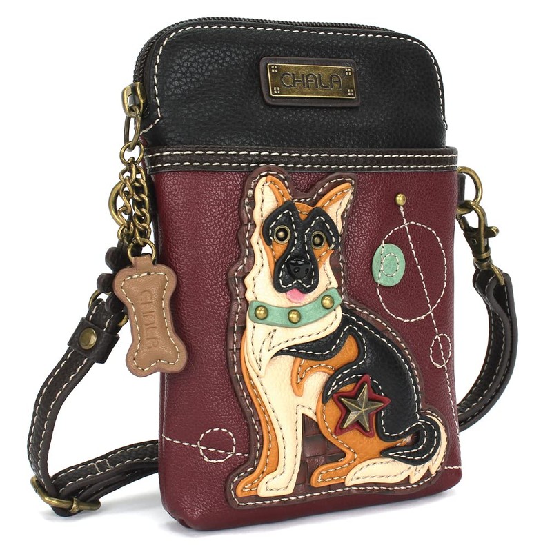 CHALA Cell Phone Crossbody Purse-Women PU Leather/Canvas Multicolor Handbag with