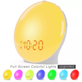 JALL Wake Up Light Sunrise Alarm Clock for Kids, Heavy Sleepers, Bedroom, with Sun...