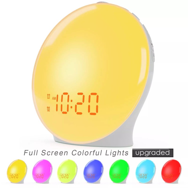 JALL Wake Up Light Sunrise Alarm Clock for Kids, Heavy