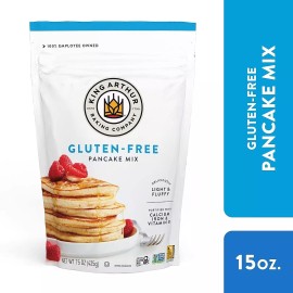 King Arthur Gluten-Free Pancake Mix Non-GMO Project Verified Kosher 15 Ounces...