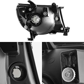 AKKON - For 2005-2011 Toyota Tacoma OE Replacement Black Smoked Headlights Pair Driver Left+Passenger Right Head Lamps