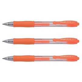 PILOT G2 07 Neon Neon Orange Gel Ink Pens (Pack of 3)