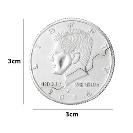 Magic Coin Close Up Props American Bite Illusion Half Dollar for Magician