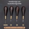 WUTA Leather awl, ebony blackwood & brass awl sewing, leather