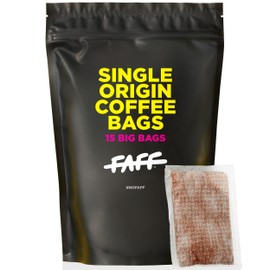 No-FAFF Big Coffee Bags | 15x15g - No Weak Cups - Made for Mugs | Coffee Tea Bags | Strong Enough For Any Adventure