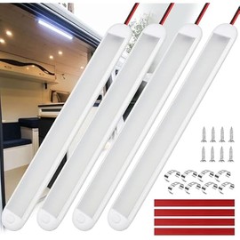 12V LED Interior Light Bar 120LEDs 1800LM 8W DC Frosted 12 Volt led Strip Lights with ON/Off Switch 12v led Light Enclosed Trailer Truck Interior Lights for Camper Truck Van RV Trailer Cargo