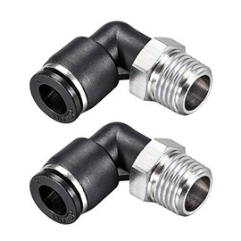 sourcing map Push to Connect Tube Fitting Male Elbow 8mm Tube OD X 1/4 NPT Thread Pneumatic Air Push Fit Lock Fitting 2pcs
