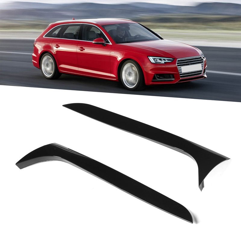 2pcs Rear Back Window Side Spoiler Glossy Black Maintenance Replacement