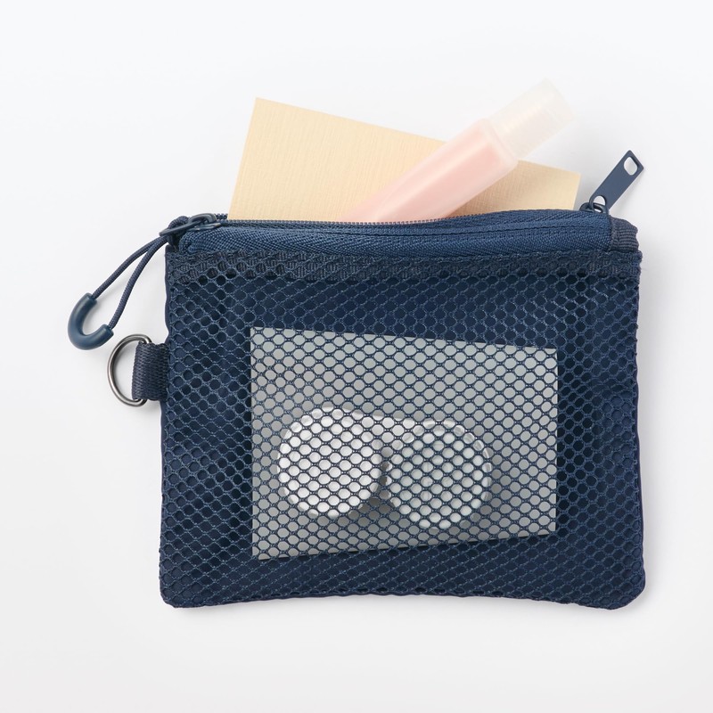 MUJI OHG87A3S Polyester Double Zipper Case Navy S