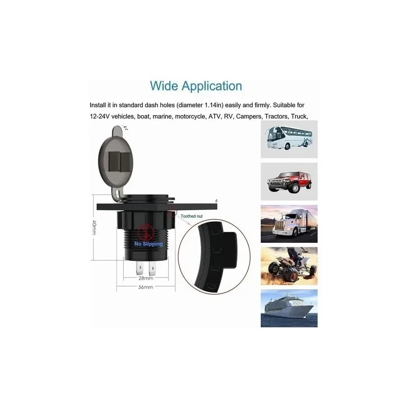 12v 2.1a Para Cargador Iluminado Usb Doble Salida Coche Moto