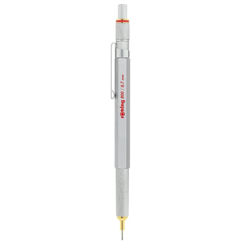 rOtring 1904448 800 Mechanical Pencil, Silver Metal Barrel, 0.7 mm,
