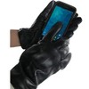 Debra Weitzner Mens Leather Gloves Black Touchscreen Gloves Rabbit Fur
