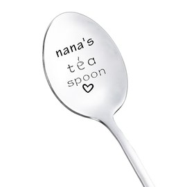 Nana Grandma Birthday Christmas Gifts from Grandkids Grandchildren Nana's Tea Spoon for Grandma Nana Mothers Day Tea Gift for Tea Lover Grandmother Nana Engraved Tea Spoons