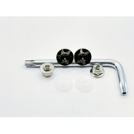 Kuroobaa Titanium Motorcycle License Plate Bolts with Theft-Deterrent Screws and Hex Lock Nuts, M6×15, 2-Piece Set (Black)