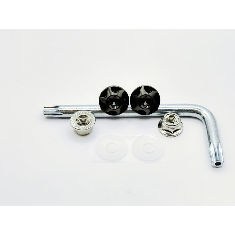 Kuroobaa Titanium Motorcycle License Plate Bolts with Theft-Deterrent Screws and