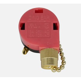 QRCamule 4wire 3-Speed Pull Chain Ceiling Fan Switch for Zing Ear LJY-280A, Manual, Touch Control, 250VAC, 3-Way, Flush Mount, Metal Contact, UL Certified