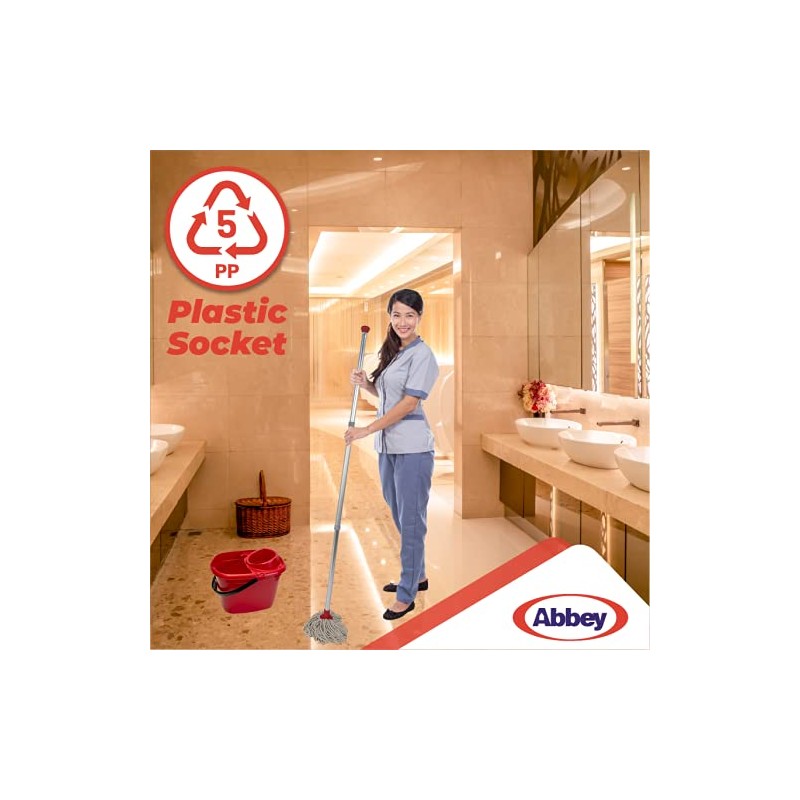Abbey 12 litre plastic socket mop bucket Red WQ12RE10L