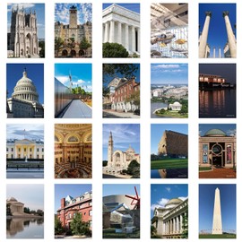 xtvinvm US City Washington D.C. Travel Postcards from Around the World Vintage Postcard Pack for Mailing Business Christmas Holiday Birthday Postcards with Mailing Side Set of 20