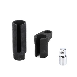 LUCKLINK O2 Sensor Socket Wrench 0.9 inches (22 mm) Set of 2 with Conversion Adapter Straight Canceller Oxygen Tool Converts 3/8 to 1/2