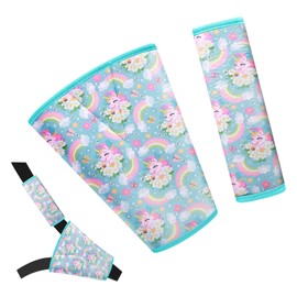 AMUSEPROFI Super Soft Car Seat Straps Pad Set for Kids, Kids Plush Seatbelt Shoulder Pad Set, Enhance Comfort, Cute Seat Belt Cushion for Children, Universal Fit Car Seat Strap Covers for Boys Girls