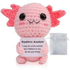 ExcellaElite Positive Crochet Animals Crochet Doll Mini Funny Axolotl Inspiring Suitable for Women, Girls, Teenagers, Friends, Cheering Up, Holiday Souvenirs, Creative Gifts
