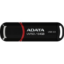 ADATA UV150 64GB USB 3.0 Snap-on Cap Flash Drive, Black (AUV150-64G-RB