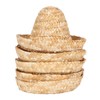5Pcs Mini Sombrero Straw Hats 3.7in Diameter Retro Simple Style