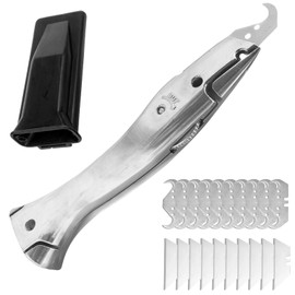 Hakenmesser Set Mit Trapezklinge, Teppichmesser Hakenklinge, Cuttermesser Für Trapezklingen, Präzisions Teppichmesser Mit 10 Trapezhakenklingen, Hakenklingen Messer Für Das Schneiden Pvc Bodenbelägen