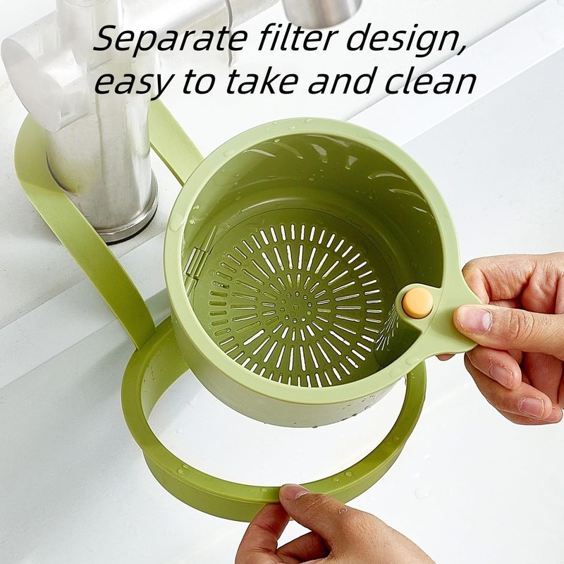 2025 New Faucet Hanging Strainer, Kitchen Drain Storage Basket, Press