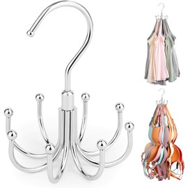 ZAODECR Tank Top Hanger, Rotatable Bra Organzier for Closet, Max 24 Storage Capacity Sport Bra Holder, Metal Space Saving Closet Organizers and Storage, Silver (2, Silver)